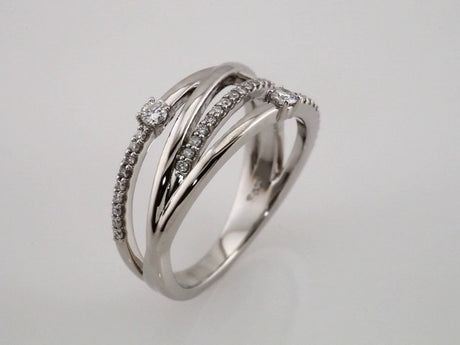 14K White Gold 1/4 CTW Natural Diamond Criss-Cross Ring