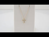 14K Yellow Gold .015 CTW Natural Diamond Cross 16-18" Necklace 