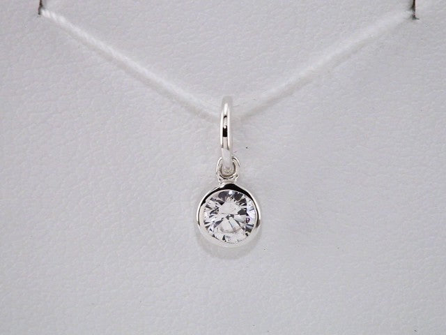14K White Gold Posh Mommy® Imitation Diamond Charm/Pendant