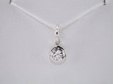 14K White Gold Posh Mommy® Imitation Diamond Charm/Pendant