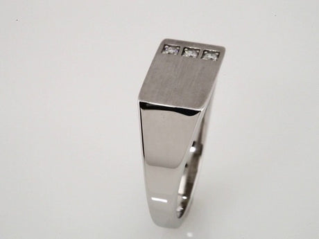 Sterling Silver 1/10 CTW Natural Diamond Signet Ring