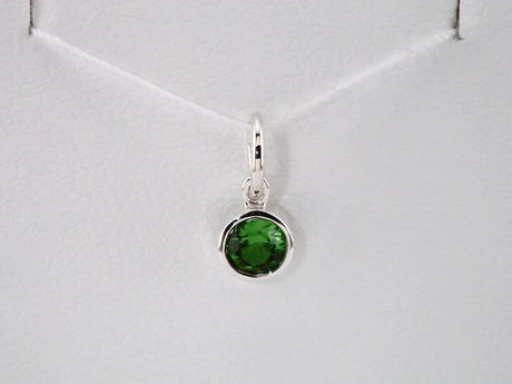 14K White Gold Posh Mommy® Imitation Peridot Charm/Pendant