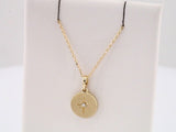 14K Yellow Gold .01 CT Natural Diamond Star 16-18" Necklace
