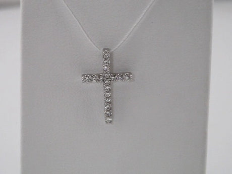 14K Yellow Gold 1/6 CTW Natural Diamond Petite Cross Pendant