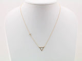 14K Yellow Gold .05 CTW Natural Diamond Triangle 16-18" Necklace