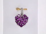 14K White Natural Amethyst & .01 CTW Natural Diamond Heart Pendant