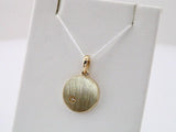 14K Yellow Gold .005 CT Natural Diamond Engravable Pendant