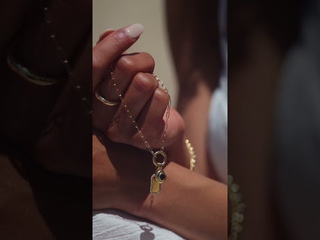 14K Yellow Gold Natural London Blue Topaz Charm/Pendant