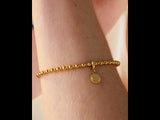 14K Yellow Gold Engravable Beaded Disc Charm/Pendant