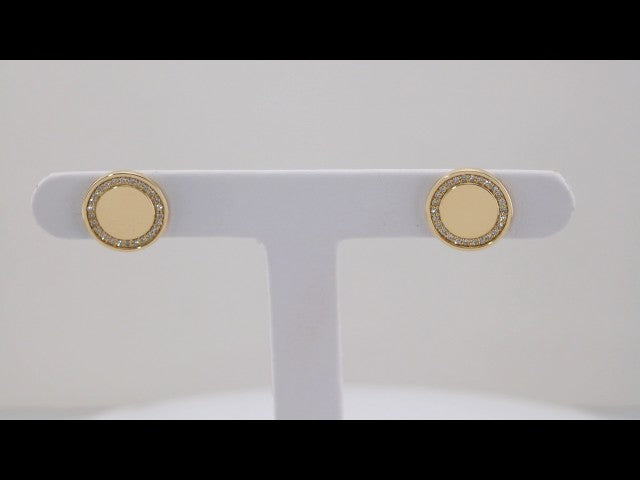 14K Yellow Gold 1/4 CTW Natural Diamond Engravable Earrings  