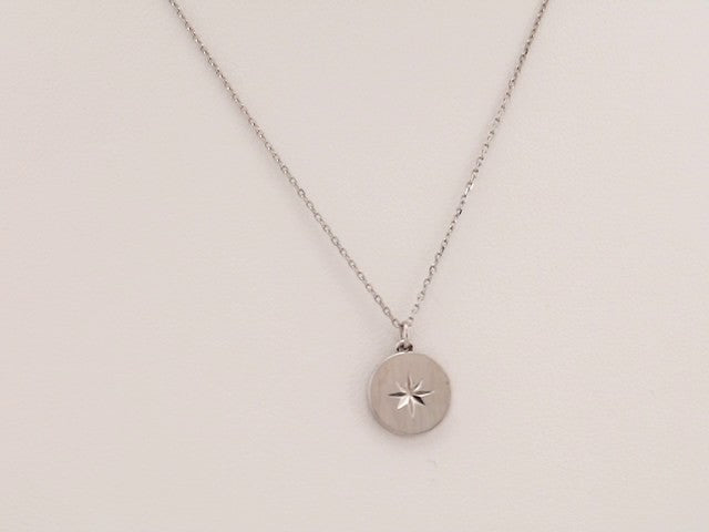 Sterling Silver Star Disc 16-18" Necklace