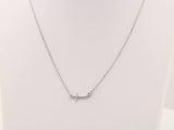 14K White Gold .03 CTW Natural Diamond Sideways Cross 16-18" Necklace