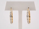 14K Yellow 1 CTW Natural Diamond Hoop Earrings