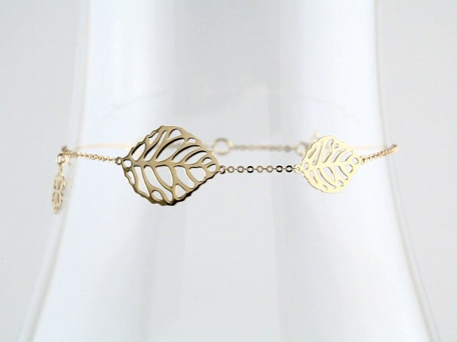 14K Yellow Floral 6 1/2 -7 1/2" Bracelet