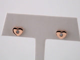 14K Rose .06 CTW Natural Diamond Heart Earrings