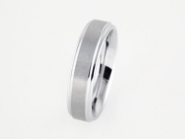 White Tungsten 6 mm Stepped-Edge Inlay Comfort-Fit Band  Size 7