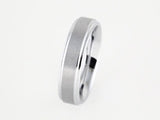 White Tungsten 6 mm Stepped-Edge Inlay Comfort-Fit Band  Size 7