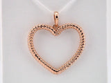 14K Rose Rope Heart Pendant