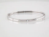 14K White Gold 1/4 CTW Natural Diamond Bangle 6" Bracelet  