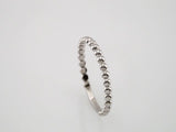 14K White 2 mm Stackable Beaded Ring