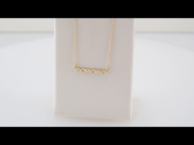 14K Yellow Leaf Bar 16-18" Necklace