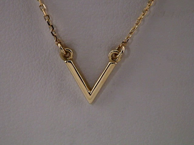 14K Yellow Geometric V 16 1/2" Necklace