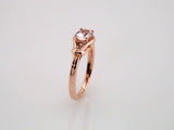 14K Rose 7x5 mm Natural Pink Morganite Knot Ring