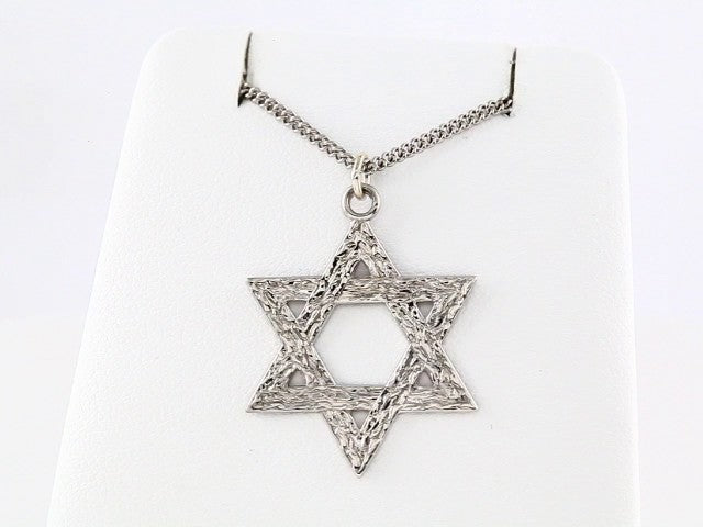 Sterling Silver  25.2x22.7 mm Star of David 18" Necklace