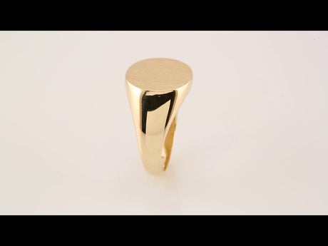 14K Yellow Gold Round Signet Ring
