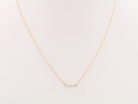 14K Yellow .07 CTW Petite Natural Diamond Bar 16-18" Necklace