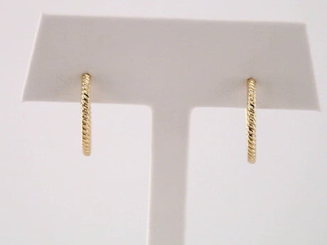 14K Yellow Gold Rope 17 mm Hoop Earrings