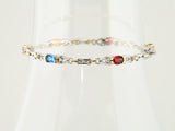 14K White/Yellow Natural Multi-Gemstone  & 1/10 CTW Natural Diamond 7 1/2" Bracelet