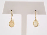 14K Yellow Natural White Opal Earrings