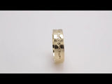10K Yellow Gold 6 mm Nugget Pattern Inlay Flat Band Size 10