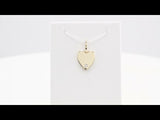14K White Gold .02 CT Natural Diamond Engravable Heart Charm/Pendant