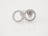 14K White Gold 1/5 CTW Natural Diamond Circle Earrings