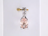 14K White Natural Pink Morganite & .03 CTW Natural Diamond Pendant