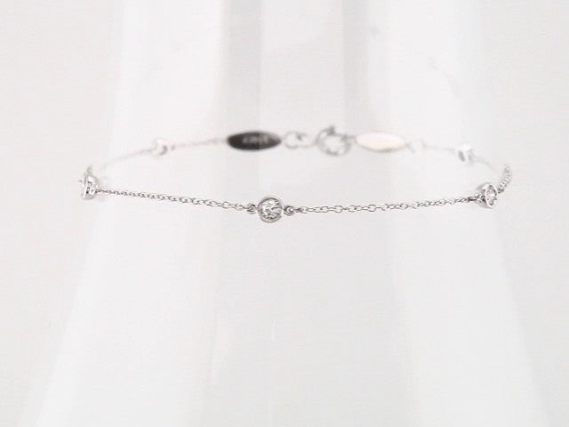 14K White Gold 1/3 CTW Natural Diamond Bezel-Set Station 7" Bracelet