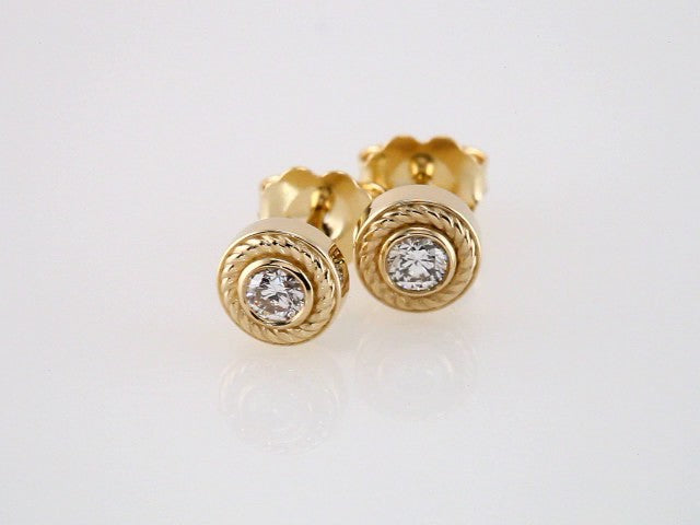 14K Yellow 1/5 CTW Natural Diamond Rope Earrings