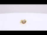 14K Yellow Natural Ethiopian Opal & Natural Pink Sapphire Fan Earrings