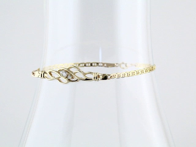 14K Yellow Gold 1/8 CTW Natural Diamond 7" Bracelet