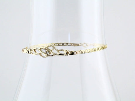 14K Yellow Gold 1/8 CTW Natural Diamond 7" Bracelet
