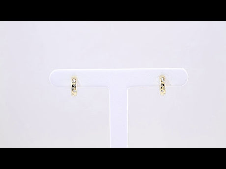 14K Yellow Gold 1/10 CTW Natural Diamond Hoop Earrings