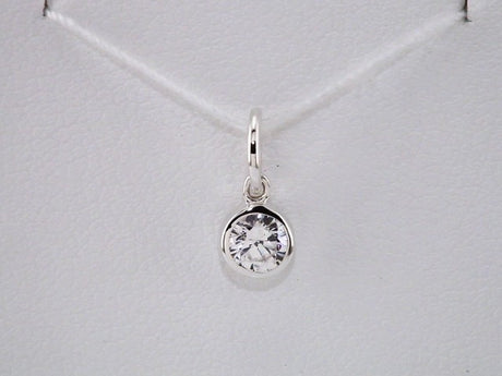 Sterling Silver Posh Mommy® Imitation Diamond Charm/Pendant