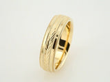 10K Yellow Gold 6 mm Milgrain Wheat Pattern Comfort-Fit Half Round Band Size 7.5