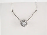 14K White Gold 3/8 CTW Natural Diamond Halo-Style 16" Necklace