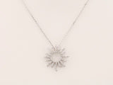 14K White 1/3 CTW Natural Diamond Sun 16" Necklace