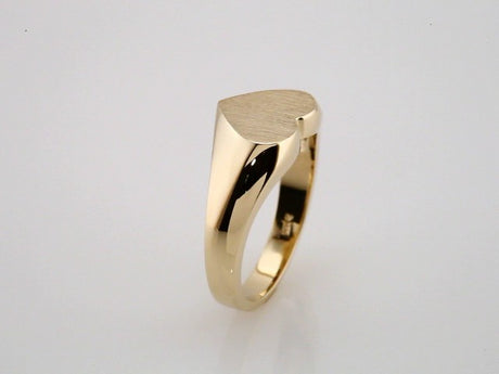 14K Yellow Gold Heart Signet Ring