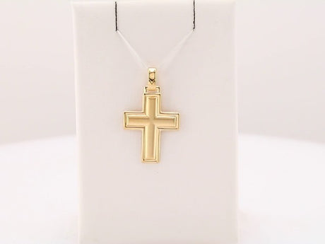 14K Yellow Gold 22.5x18 mm Cross Pendant