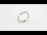 14K White Gold 6 mm Rope Edge Flat Band Size 11
